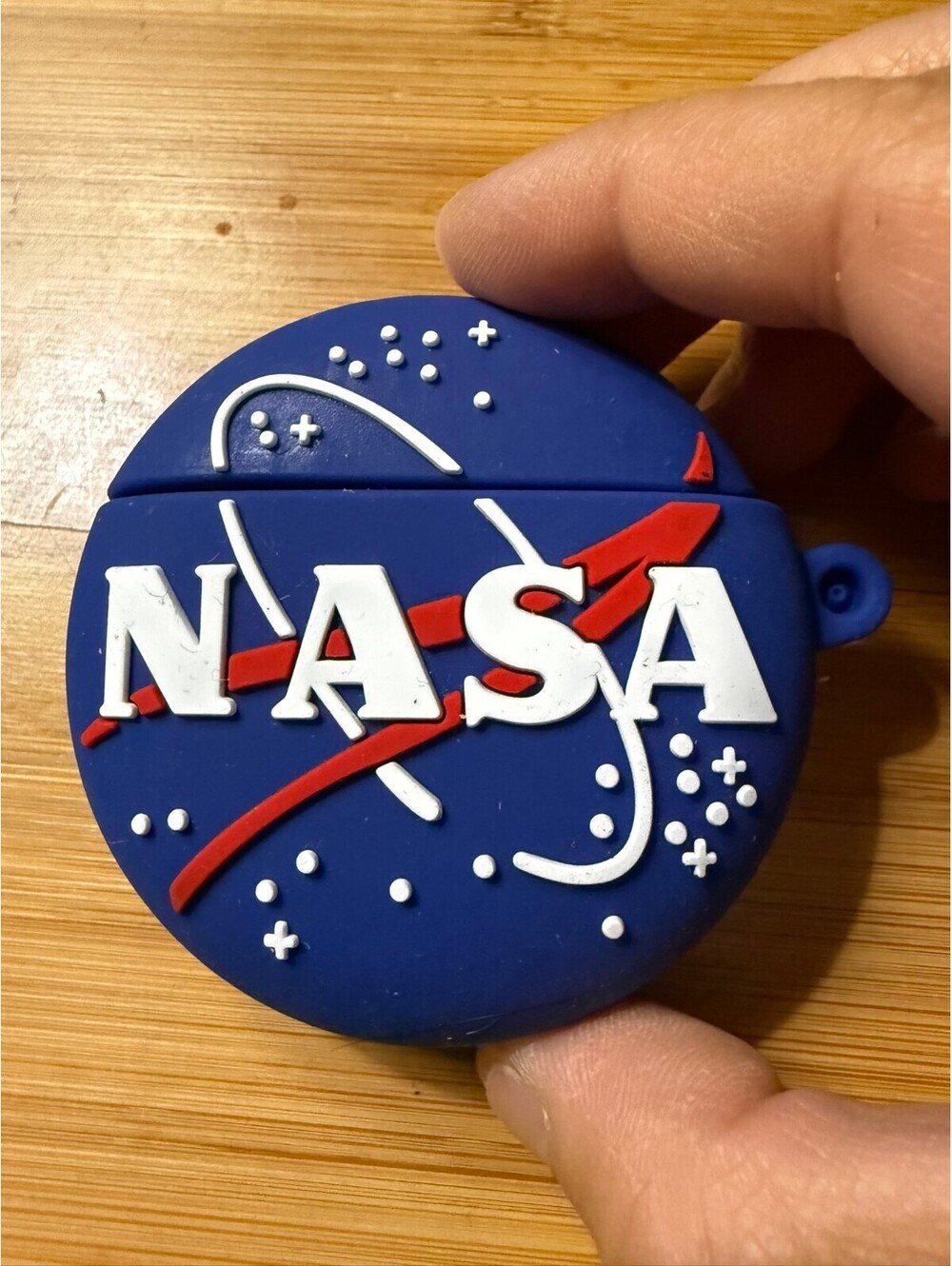 NASA Round Silicone Keychain Airpods gen 1 -2 case or bag charm